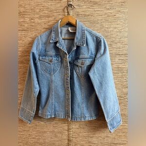 Moda International Jean Jacket Women Small Light Blue Vintage 100% Cotton